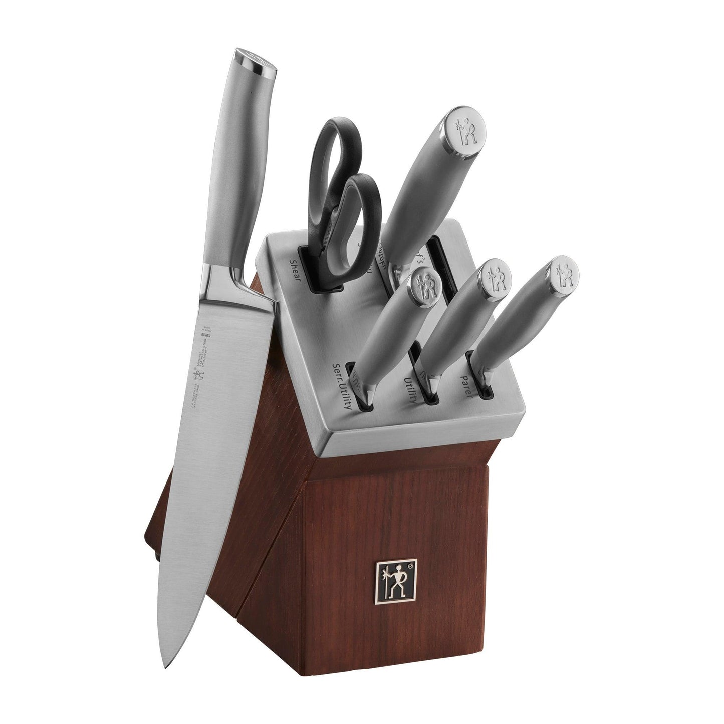 J.A. HENCKELS INTERNATIONAL MODERNIST 7-PC SELF SHARPENING KNIFE BLOCK SET